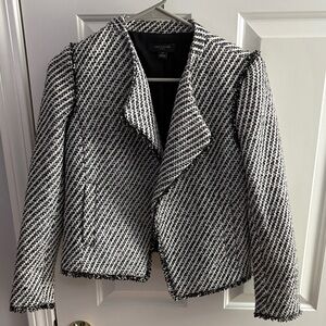 Ann Taylor Chic Black and White Tweed Jacket